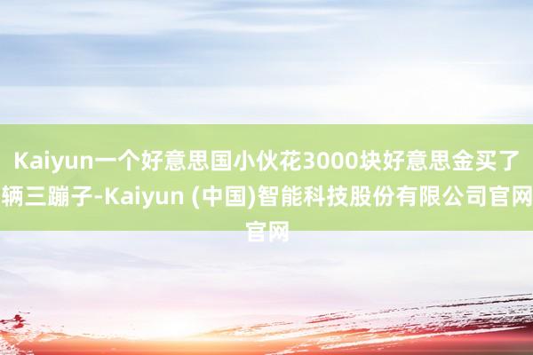 Kaiyun一个好意思国小伙花3000块好意思金买了辆三蹦子-Kaiyun (中国)智能科技股份有限公司官网