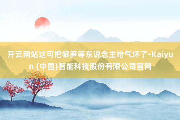 开云网站这可把黎笋等东说念主给气坏了-Kaiyun (中国)智能科技股份有限公司官网