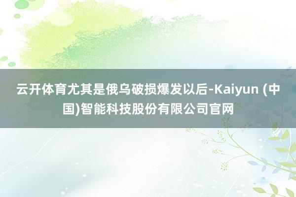 云开体育尤其是俄乌破损爆发以后-Kaiyun (中国)智能科