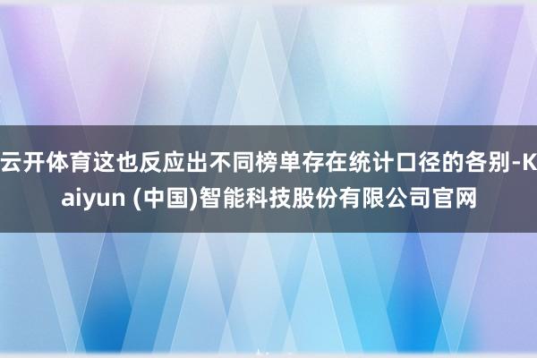 云开体育这也反应出不同榜单存在统计口径的各别-Kaiyun (中国)智能科技股份有限公司官网