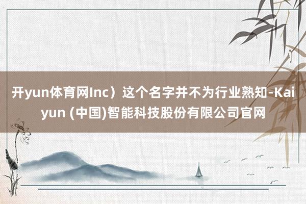 开yun体育网Inc）这个名字并不为行业熟知-Kaiyun (中国)智能科技股份有限公司官网