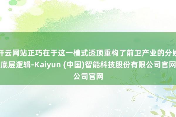 开云网站正巧在于这一模式透顶重构了前卫产业的分娩底层逻辑-K